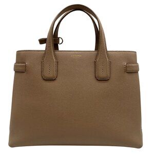 Burberry Camel Calfskin Leather Derby Banner Tote Bag